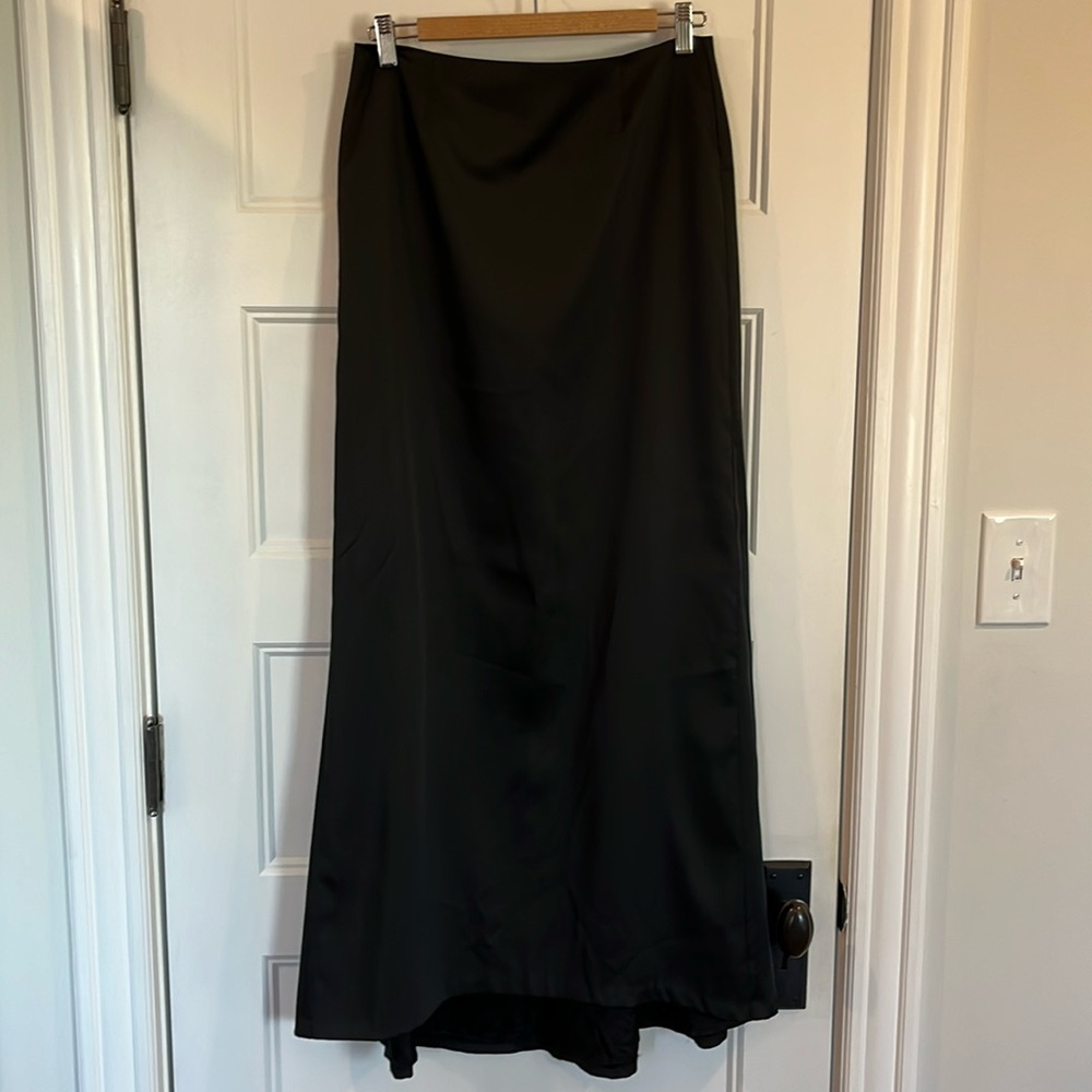 Long satin skirt